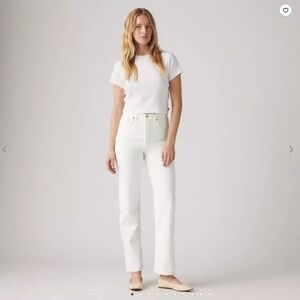 NWT Levis Ribcage Straight Ankle Jeans (White, 24x27)